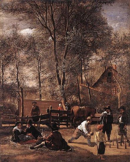 Skittle Players Outside an Inn, Jan Steen